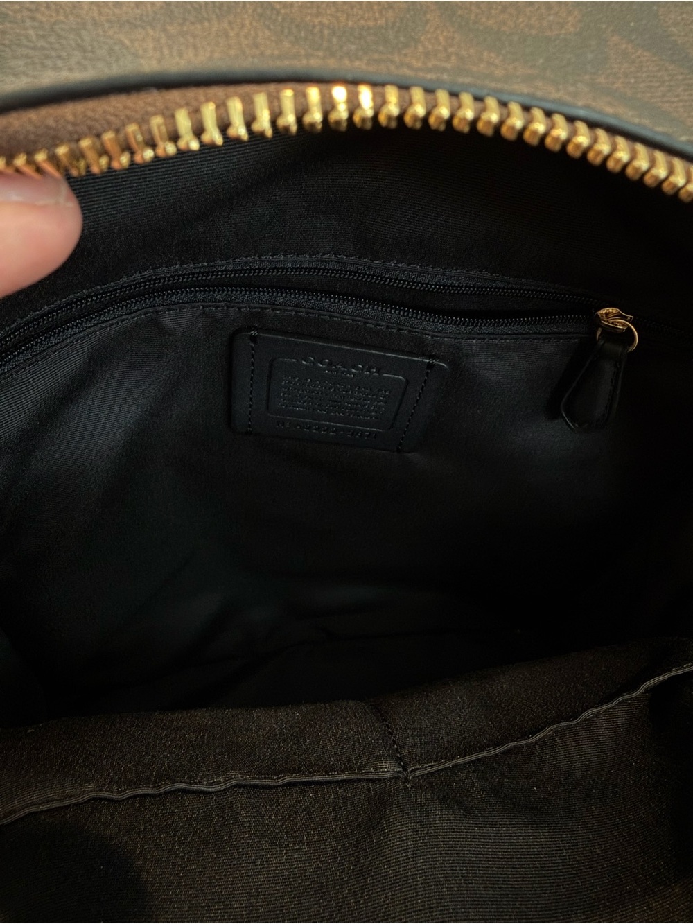Coach Brown Signature Mini Backpack with Black Trim - Picture 9 of 13